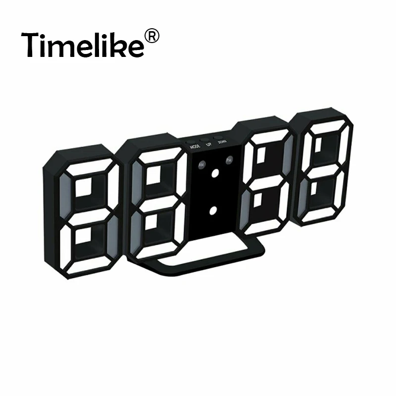 3D большой светодиодный цифровой настенные часы Дата Время Цельсия ночник 24/12