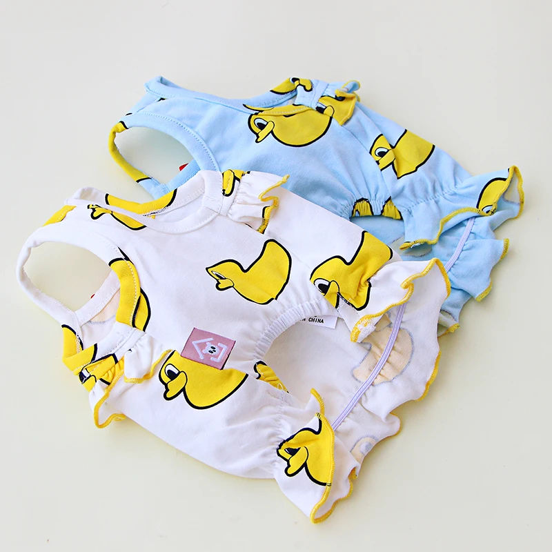 Одинаковая одежда для маленьких и средних собак милый костюм с принтом утки