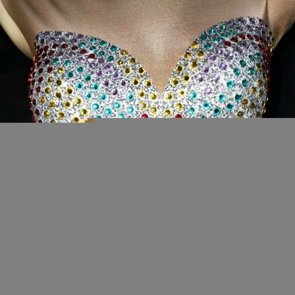 Блестящий боди со стразами и блестками Женский соблазнительный костюм для