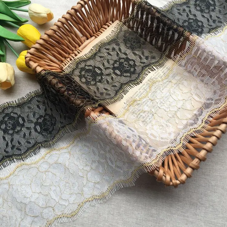 6 метров = 1 лот ширина 11 см! Высококачественное изящное Золотое кружево для