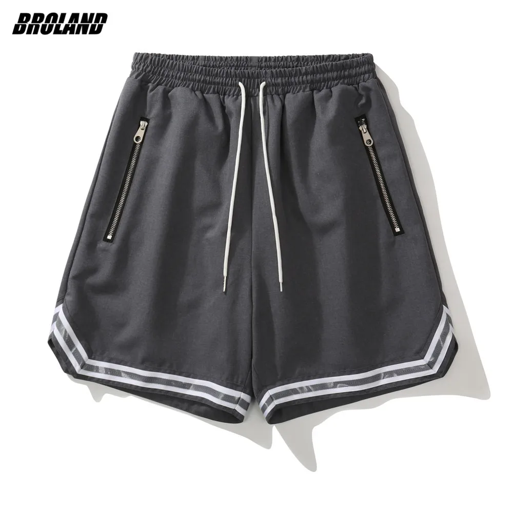 

Short Men Basketball Letters Print 2021 New Summer Hip Hop Oversized Polyester Casual Harajuku Streetwear Mesh Holes Short