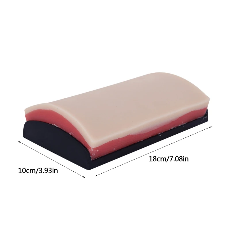 

Professional Training Suture Pad Skin Model Practice 3 Skin Layers Curved Base for Student Nurse Reusable Durable