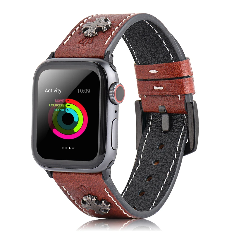 Ремешок для Apple watch 44 мм 40 мм correa iwatch 42 мм 38 мм 3 2 высококачественный кожаный браслет ремень Apple watch 4 5 Аксессуары