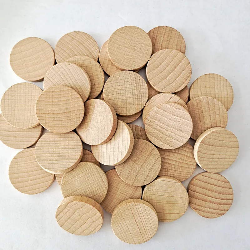 

50pcs Round Unfinished Wood Cutout Circles Chips for Arts & Crafts Projects, Board Game Pieces, Ornaments