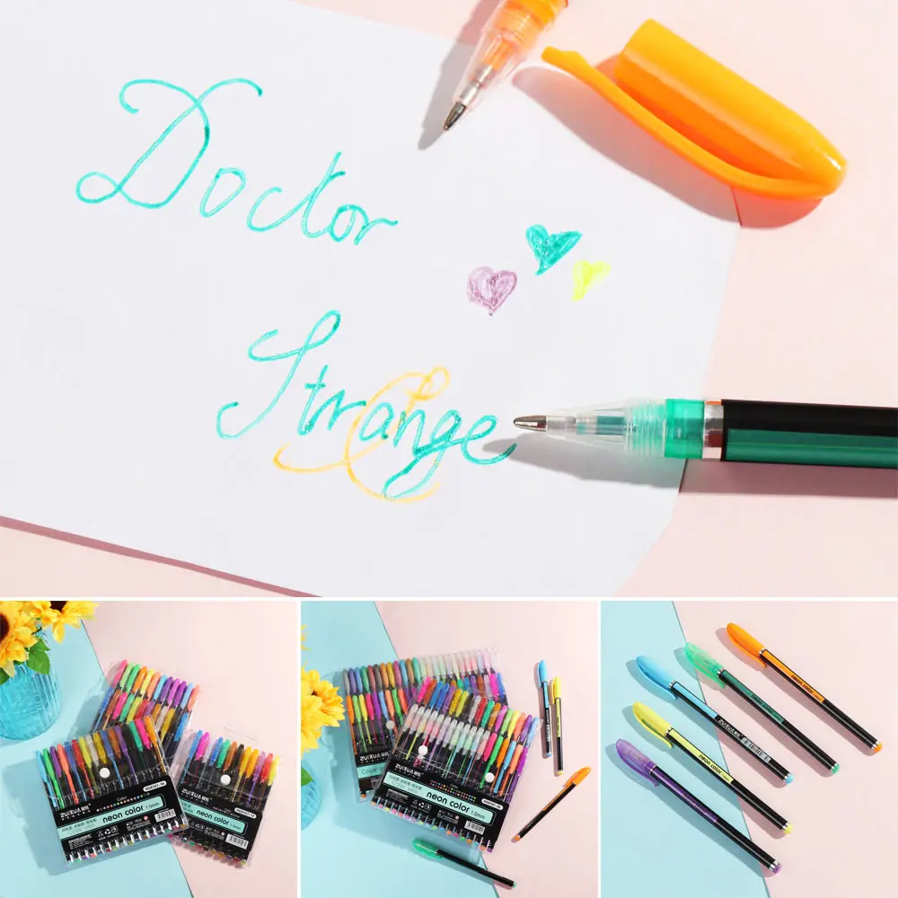 12 шт. набор гелевых ручек металлическая Пастельная блестящая неоновая маркерная