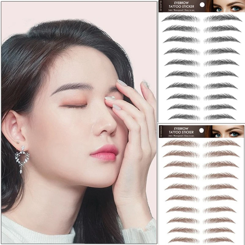 

5Sheet Eyebrows Makeup Waterproof Eyebrow Tattoo Sticker Long Lasting Natural Fake Eyebrow Cosmetics Retouching Eyebrow Cream