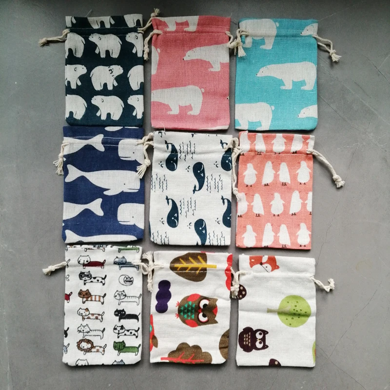 100 шт. сумка из хлопковой ткани для Упаковочные пакеты Бизнес доставка ткань