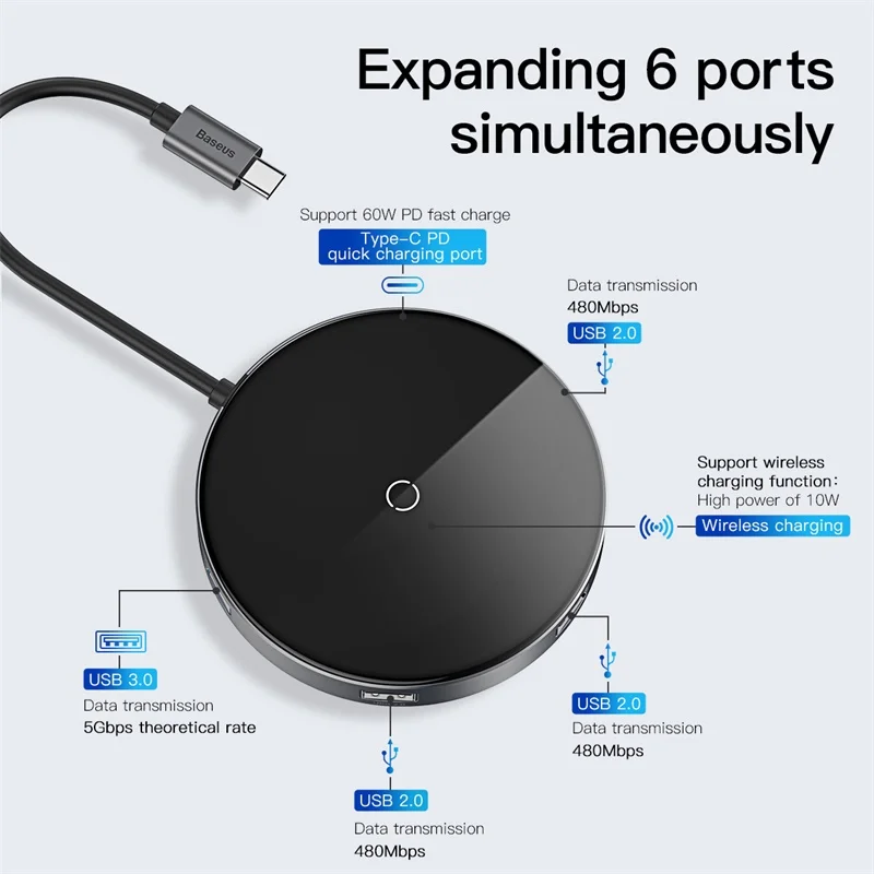 Baseus концентратор USB Type C к HDMI 4k 3 0 Type-c PD Мощность адаптер для MacBook Pro Air Qi