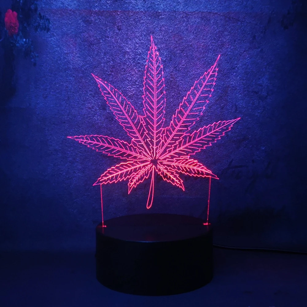Новинка, травяной кленовый лист, 3D светодиодный светильник, украшение дома, ночная лампа для сна, Настольный светильник, подарок на праздник, игрушка, мигающий, вечерние, ночной Светильник