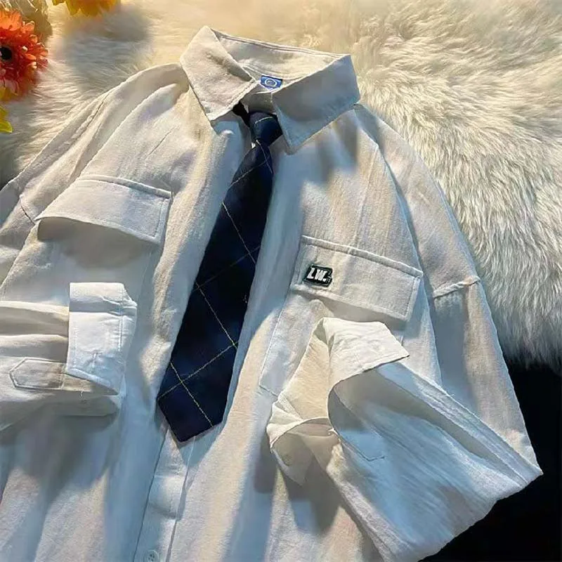 Мужская рубашка из 100% хлопка с длинными рукавами в гонконгском ретро стиле