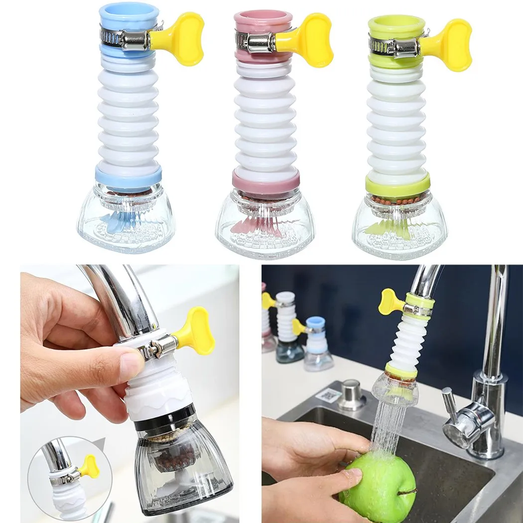

360 Household Degree Rotating Retractable Faucet Kitchen Tap Swivel Splash Proof Shower Bathroom Water Tap Extension Filter