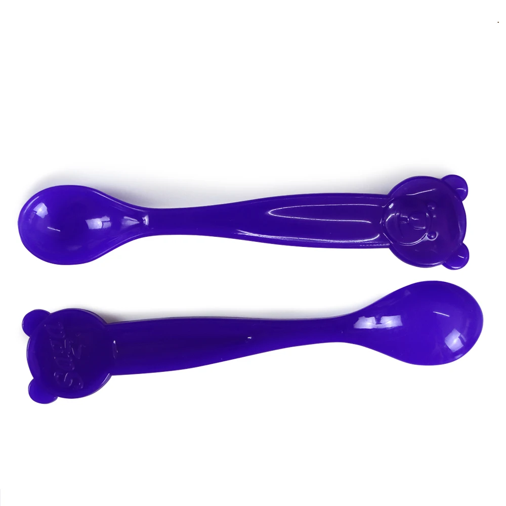 Violet Kids Flatware Feeding Ice Cream Spoon Children's Tableware Baby Safety Care Temperature Sensing Training Silicone | Мать и