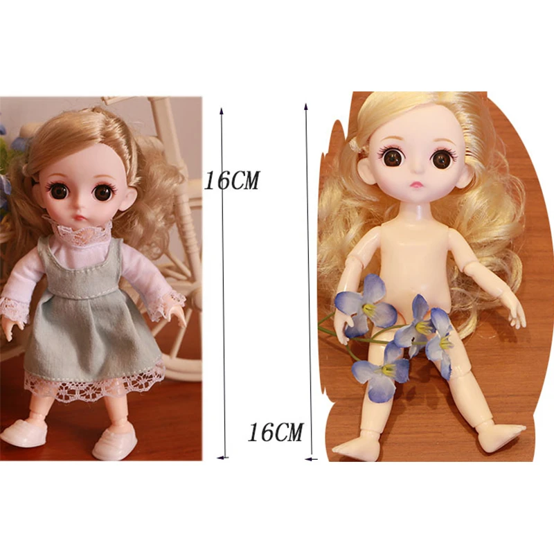 16 см парик с подвижными суставами 13 суставов милые куклы париком 3D-глаза одежда