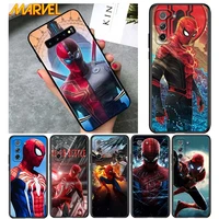 marvel spiderman hero for samsung galaxy s21 ultra plus note 20 10 9 8 s10 s9 s8 s7 s6 edge plus soft black phone case