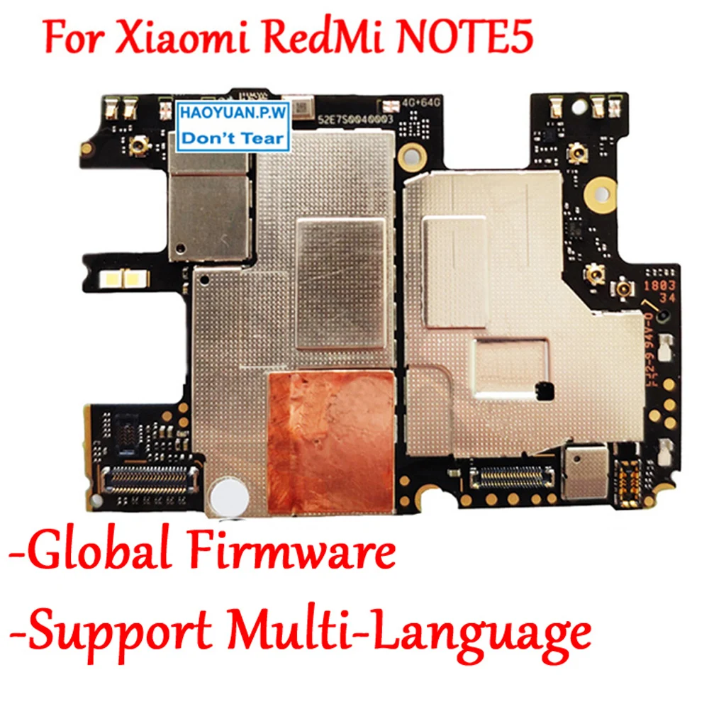 Полная работа оригинальная разблокировка материнская плата для Xiaomi Hongmi Redmi NOTE5 NOTE 5 материнская плата 64 Гб протестирована
