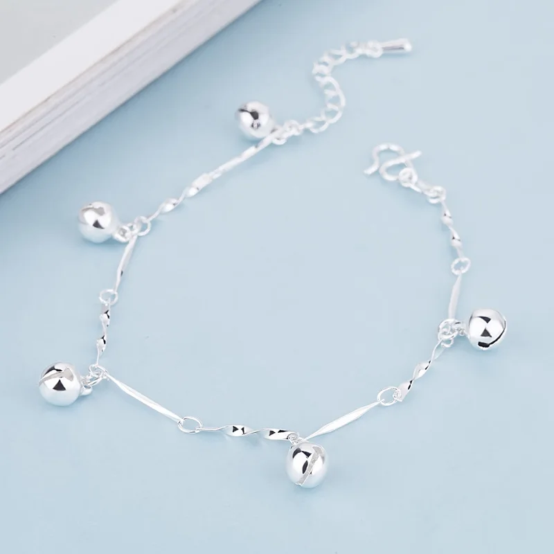

MEYRROYU 925 Sterling Silver Japanese and Korean Wind Bell Charm Bracelet Women's Valentine's Day Jewelry Gift Wholesale