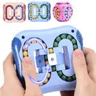 Вращающийся волшебный кончик пальца Рубика, развивающий круглый куб, детский гироскоп для пальцев, волшебный диск для снятия стресса, сенсорные игрушки-непоседы