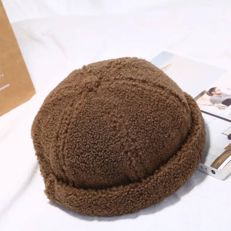 

Li Wanzhen the same Japanese cute girl soft girl wind lamb hair landlord hat melon skin hat women autumn winter warm Korean