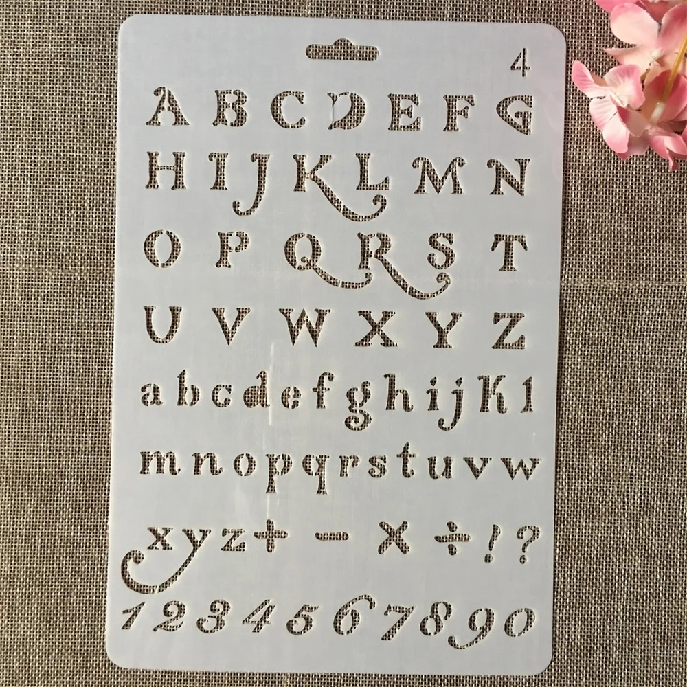 12 шт./компл. 26 см алфавитные буквы сделай сам слойные трафареты настенная