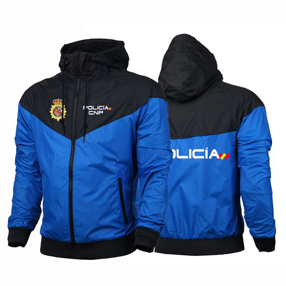 Мужская Спортивная толстовка с принтом национальной полиции Испании Весенняя