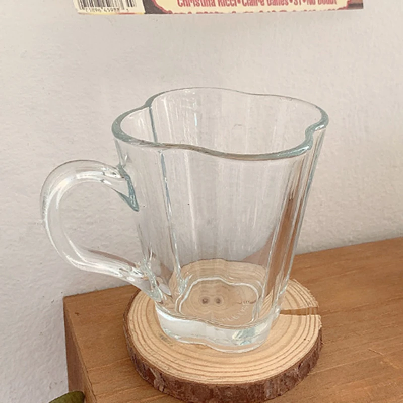 Новинка 200 мл прозрачная стеклянная кофейная чашка с четырьмя листьями клевера