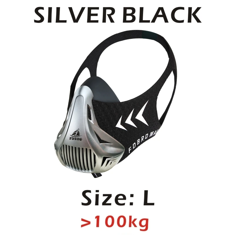 Silver Black L FDBRO спортивные маски 2,0 Phantom для тренировок на подъеме, велосипедные маски для бега, кардио, высокая высота, защитный фильтр для дыхания - Цвет: Silver Black L