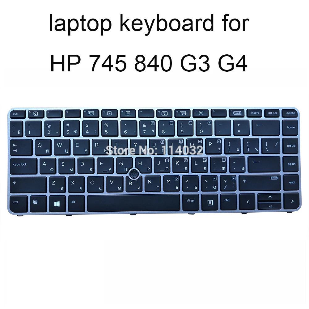 Клавиатуры для ноутбуков на русском языке HP 840 745 G3 G4 848 RU blue KB Pointing silver frame 819876 251 9Z.NC