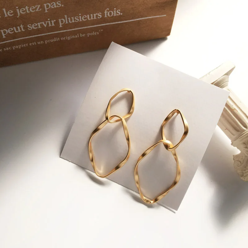 Модные крупные серьги 2019 большие геометрические для женщин Подвесные гвоздики