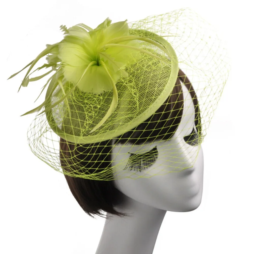 Модные женские головные уборы для свадебной вечеринки Вуалетка сетчатая шляпа с