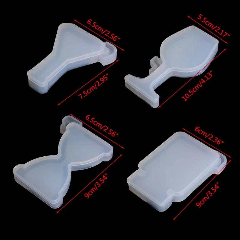 

Transparent Silicone Pendant Mould Resin Hourglass Mudboard DIY Jewelry Making Tool Fondant Cake Epoxy resin Mold