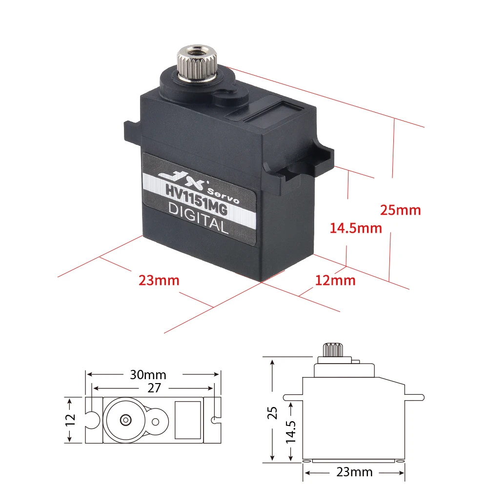 

PDI-HV1151MG 4.5kg Waterproof HV Metal Gear Micro Digital Servo