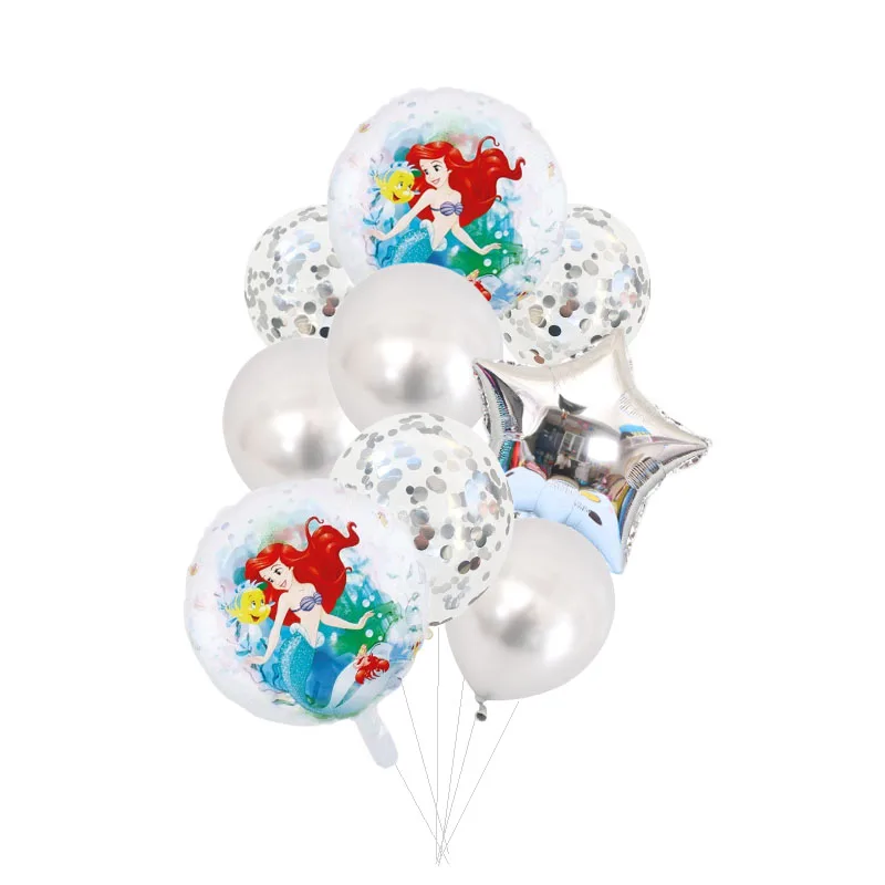 9 шт. серия принцесс Диснея алюминиевые воздушные шары с блестками украшение для