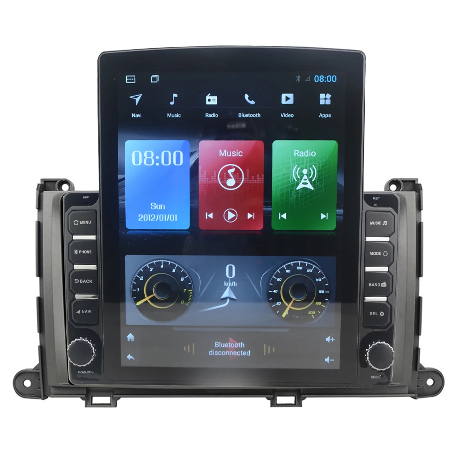 

9.7" octa core tesla style vertical screen Android 10 Car GPS video Multimedia for Toyota Sienna 2011-2014