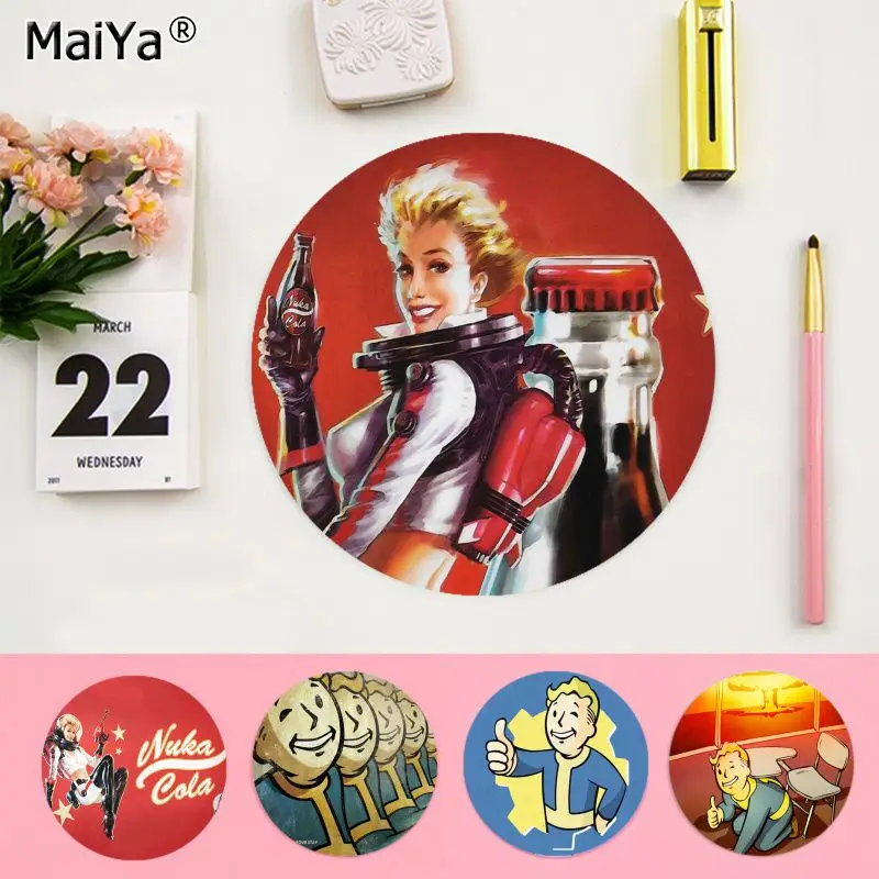 

Maiya Vintage Cool fallout Computer Gaming round Mousemats gaming Mousepad Rug For PC Laptop Notebook