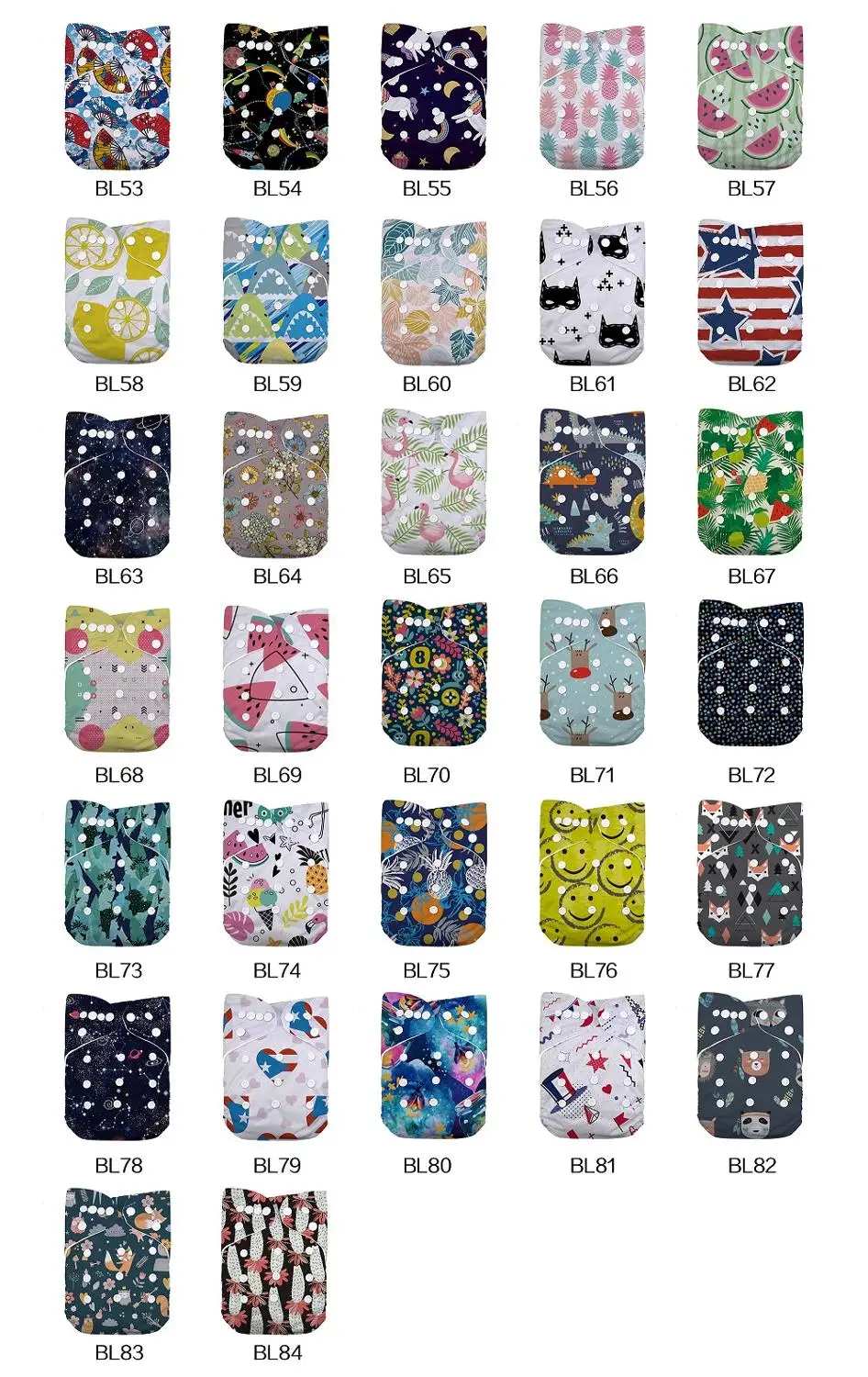 LilBit Baby New Printed Design Reusable Washable One Size Cloth Diaper | Diapers