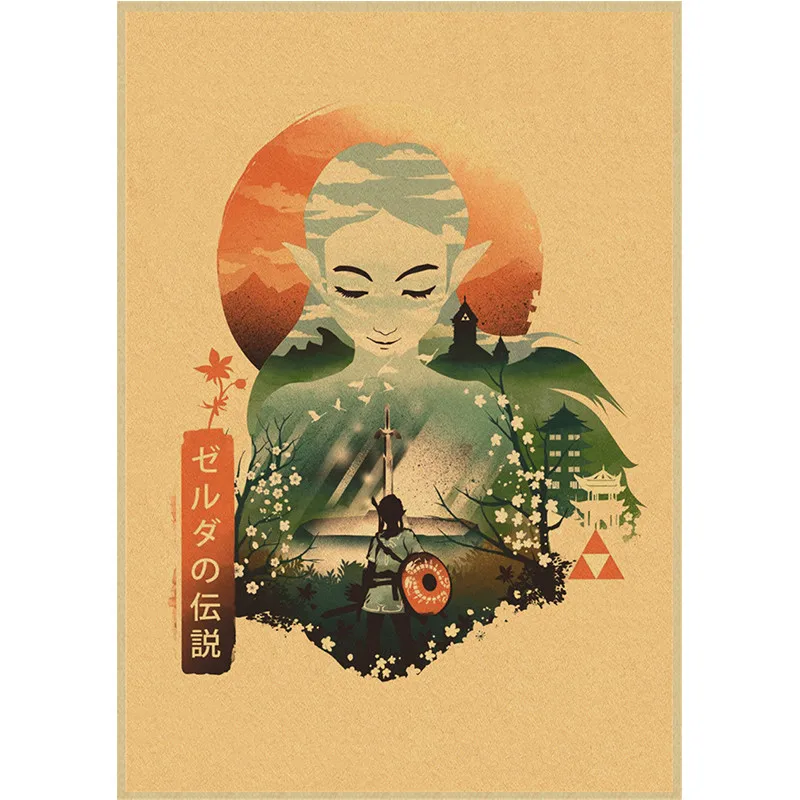 Картины в стиле аниме постеры из крафт-бумаги настенное искусство домашний декор