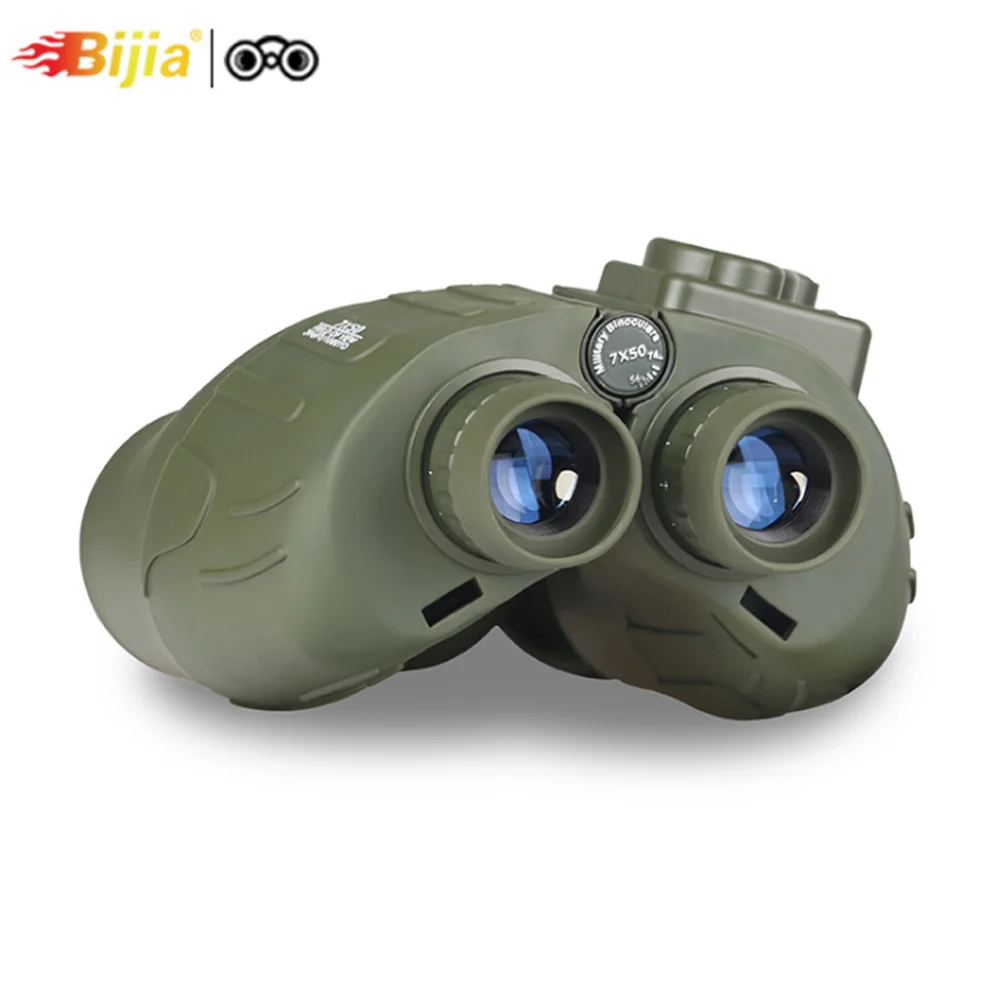 BIJIA 7X50 заполненный азотом водонепроницаемый компас HD высокой четкости светильник ночного видения 7x50 бинокль