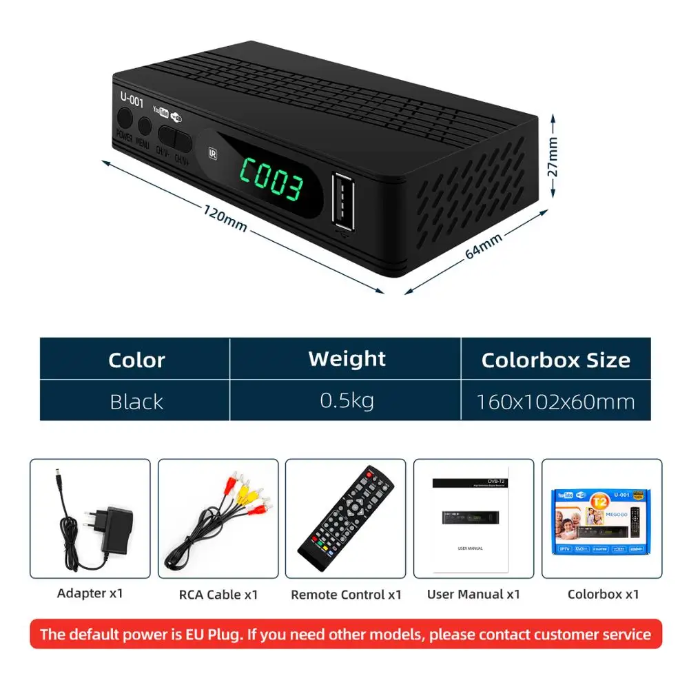 Высокое качество телеприставка DVB-T2 HD цифровой наземный приемник ТВ радио DVB T2