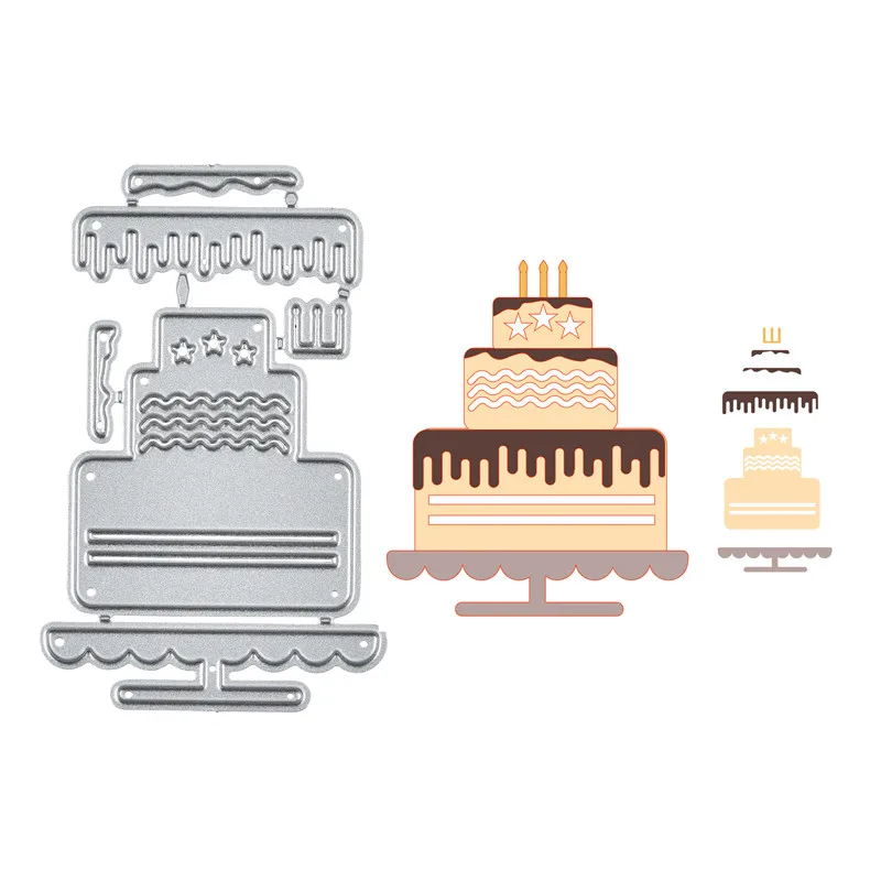 

YaMinSanNiO Three Layers Cake Metal Cutting Dies New 2019 for Cards Making Decor Scrapbooking Diecut Embossing Stencil Crafts