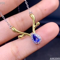 kjjeaxcmy fine jewelry 925 sterling silver inlaid natural sapphire elegant girl new pendant necklace support test