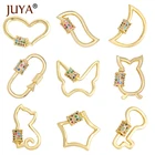 Застежка для ювелирных изделий JUYA в стиле панк, подвески в форме сердца, очаровательные медные застежки с фианитами для самодельных аксессуаров, Женское Ожерелье
