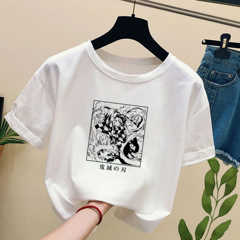 Футболка с принтом тизированного демонического убийца T hirt Harajuku Tanjiro Kamado Zenitsu Agatsuma