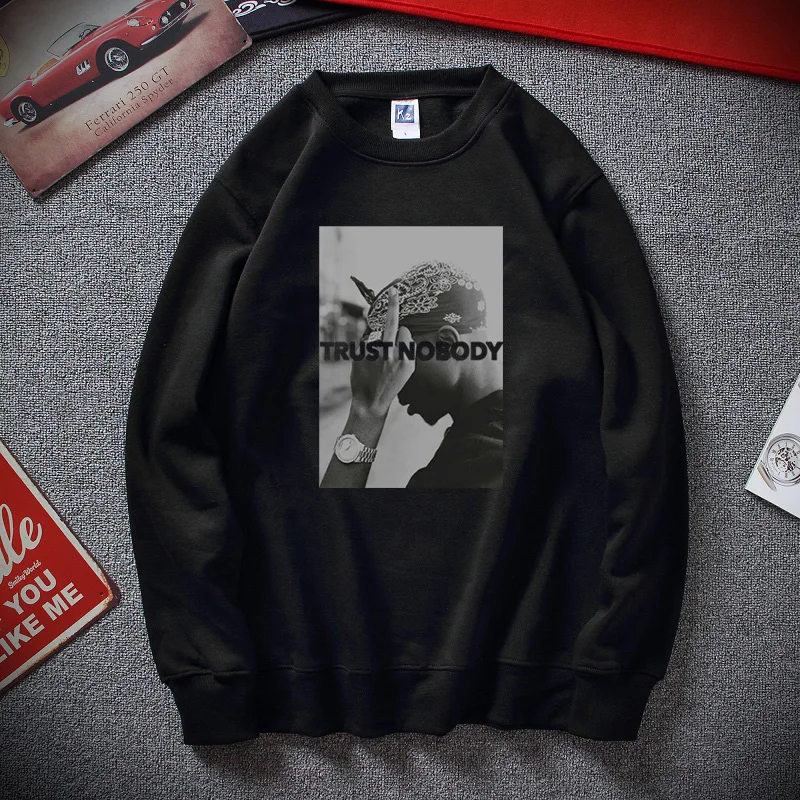 

New Winter Moletom Tupac 2 Pac Shakur Trust Nobody Funny Men Women Unisex Hoodie Sweatshirt Top Cotton Fleece Sudadera hombre