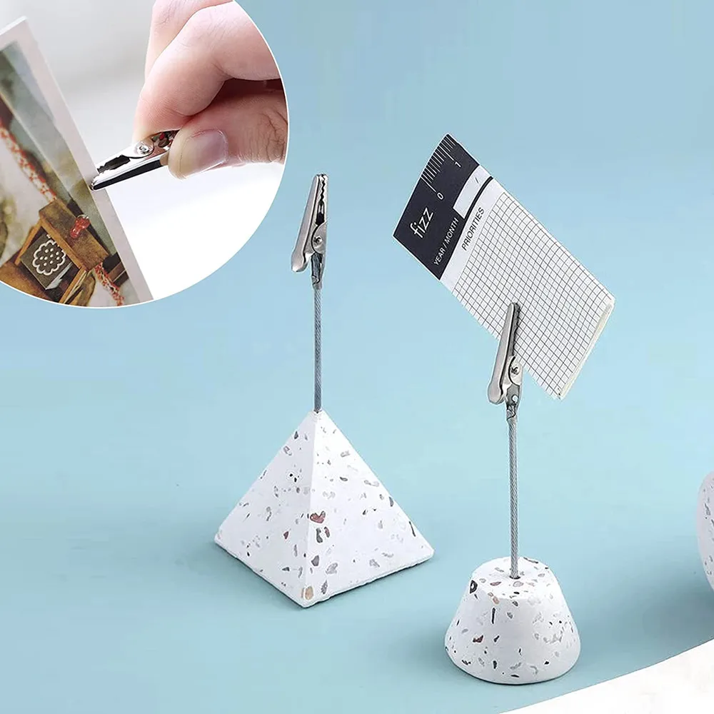 50/10pc Desktop Decoration Colorful Cube Stand Wire Desk Card Note Memo Photo Clip Holder Table Place Favor Office Supplies | Канцтовары