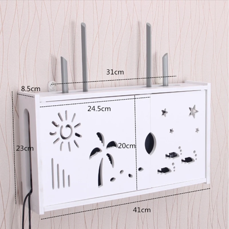 Большая коробка для хранения беспроводного Wi Fi роутера полка из ПВХ панели