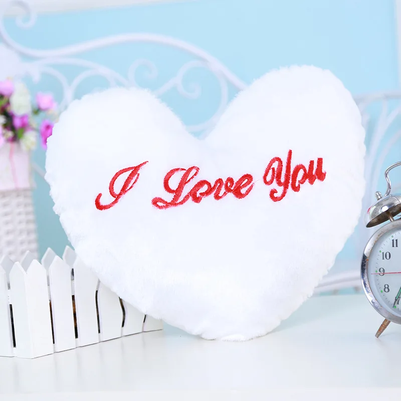 White I Love You VILEAD светодиодный мигающий PP хлопок мягкая плюшевая игрушка Смайлик Подушка для сна декоративные подушки для дивана - Color: White I Love You