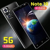 cell phones note10 5 0 inch 4gb 64gb unlocked 8mp16mp 3800mah mtk6889 5g global version smartphone android 10 face recognition