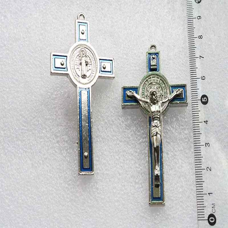 

10 Pieces / Large Cross Medal Benedictine Holy Cross Religion Pendant Jewelry Gift