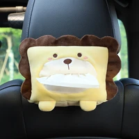 universal car tissue holder armrest box creative paper napkin case cute soft plush animals tissue box napkin holder