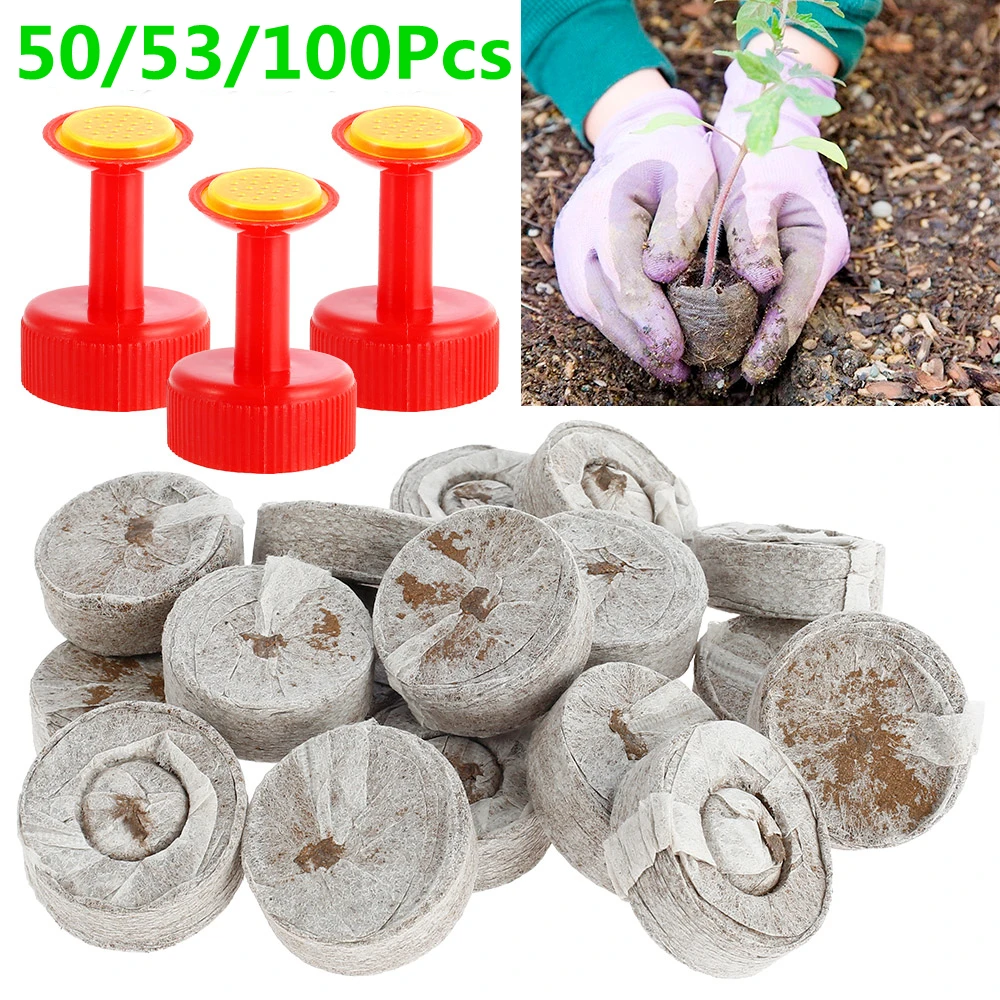 

50/100/Pcs Nutrient Block Seeds Nursery Pots Peat Pellets Propagation Nutrient Blocks Plugs Starter Seedling Tray Garden Tools